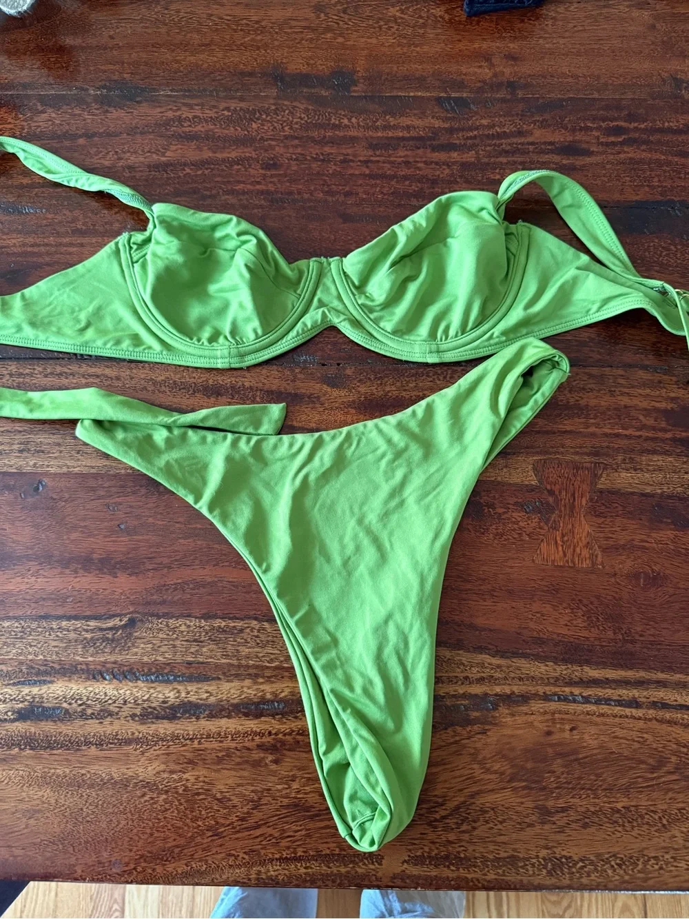 Monday Swimwear Green Underwire Bikini Set